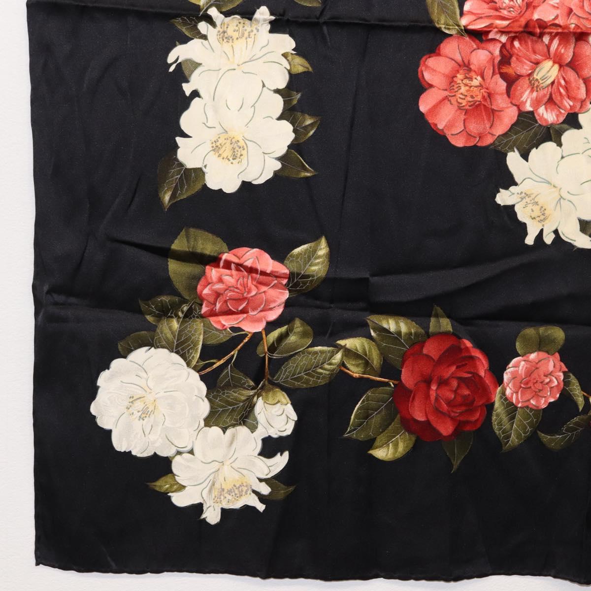 CHANEL Scarf Silk Black CC Auth am10657