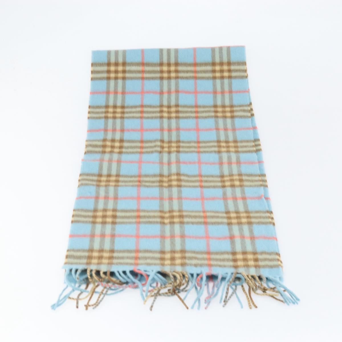 Burberrys Nova Check Scarf Cashmere Light Blue Auth am10659
