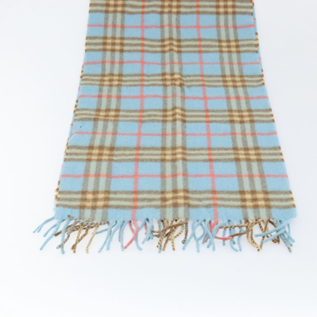 Burberrys Nova Check Scarf Cashmere Light Blue Auth am10659