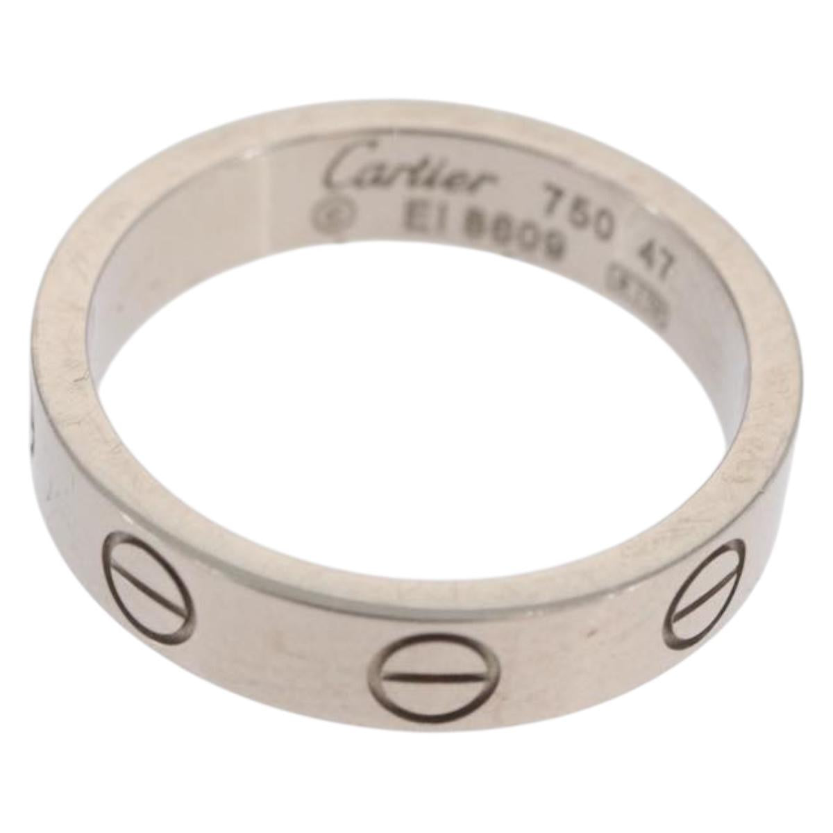 CARTIER Love Ring Ring 750 White gold Auth am10660SM
