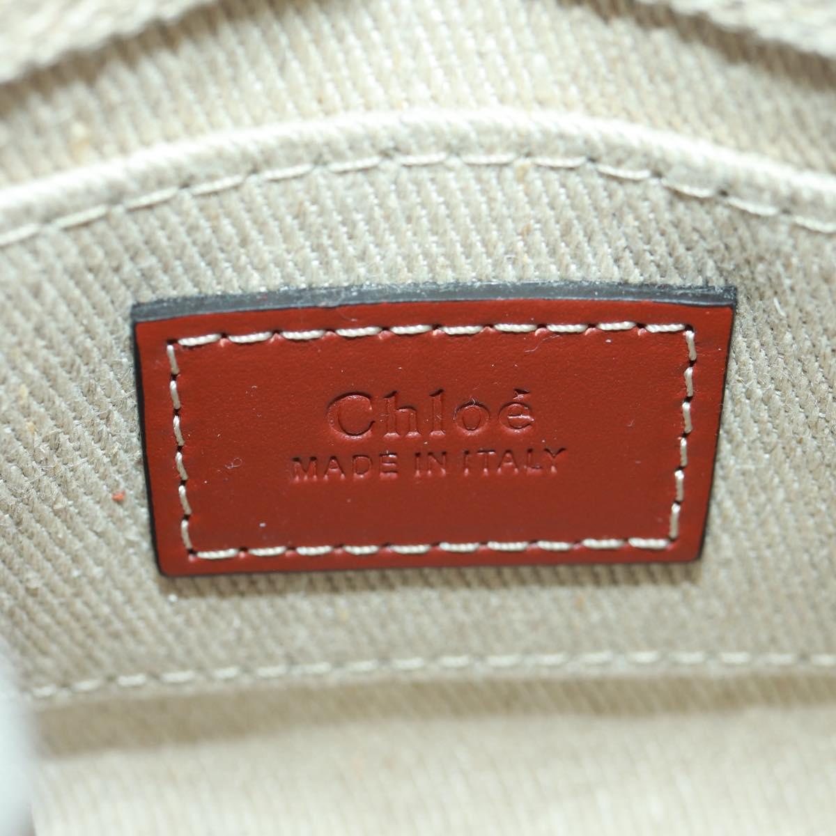 Chloe Woody Mini Hand Bag Canvas 2way Ivory Auth am10661SAV