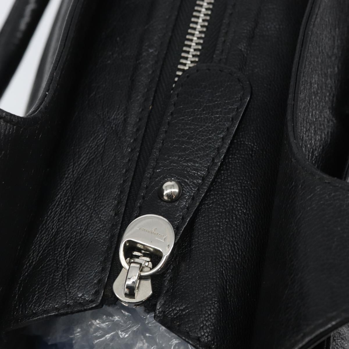 Salvatore Ferragamo Gancini Hand Bag Leather Black Silver Auth am10665