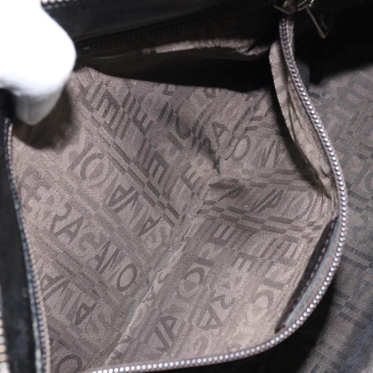 Salvatore Ferragamo Gancini Hand Bag Leather Black Silver Auth am10665