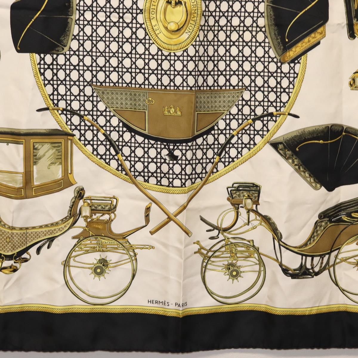 HERMES Carre 90 Scarf ""COSTUMES CIVILS ACTUELS"" Silk Black Auth am10668