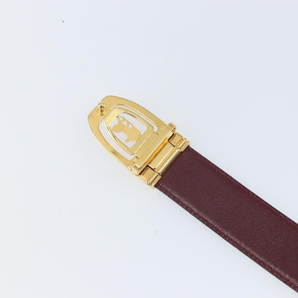 CELINE Horse Carriage Belt Leather 31.9"" Black Auth am10670