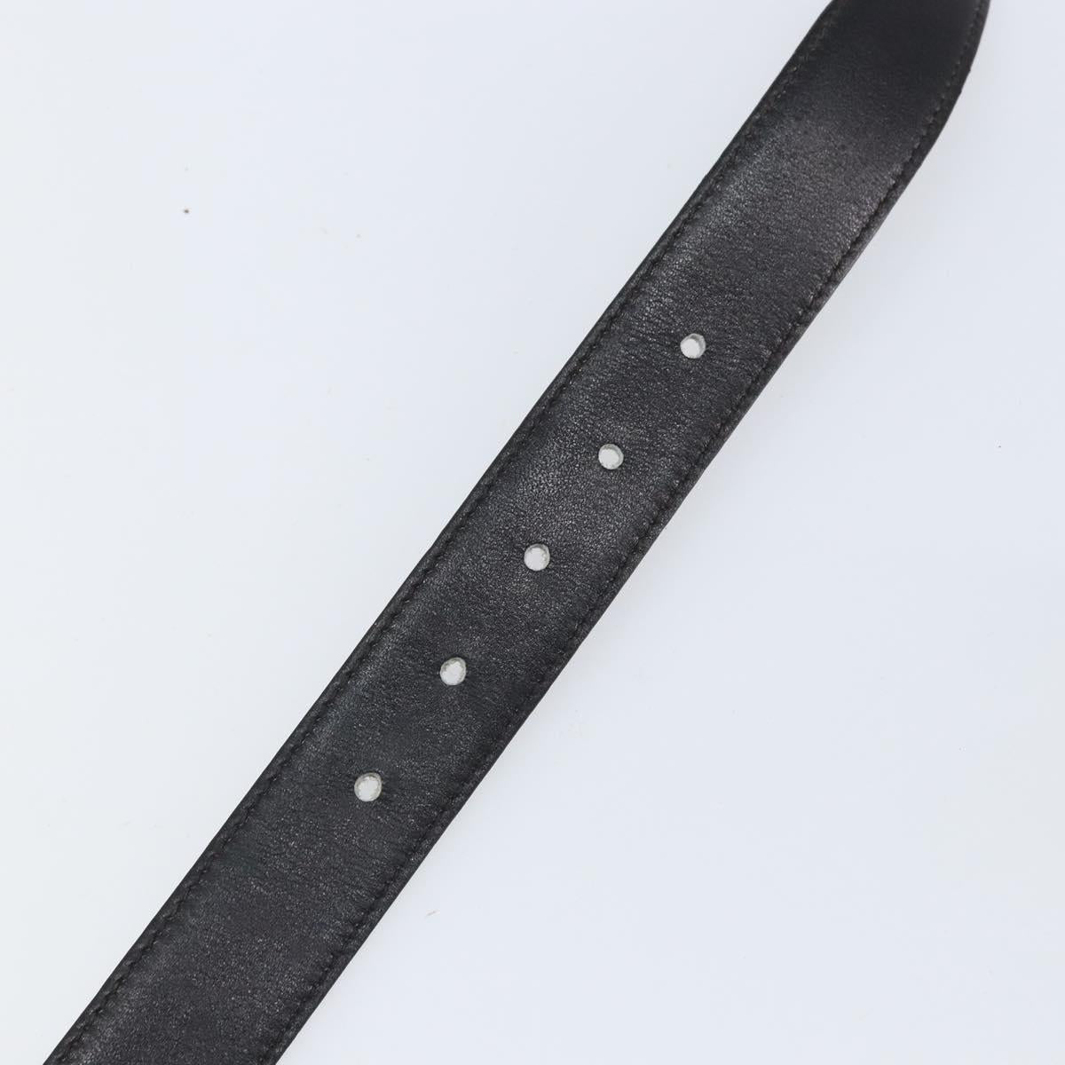 CELINE Horse Carriage Belt Leather 31.9"" Black Auth am10670