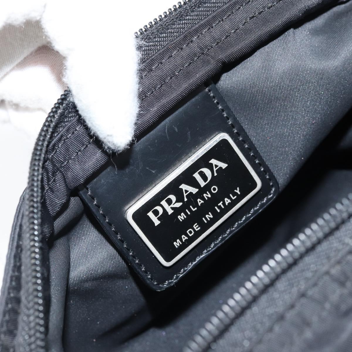 PRADA Shoulder Bag Nylon Black Silver Auth am10675