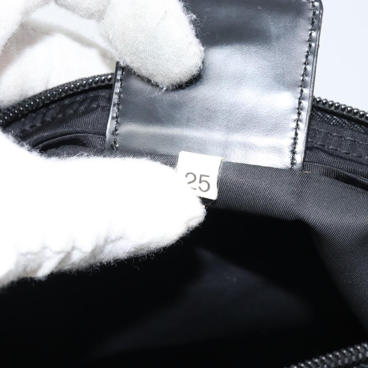 PRADA Shoulder Bag Nylon Black Silver Auth am10675