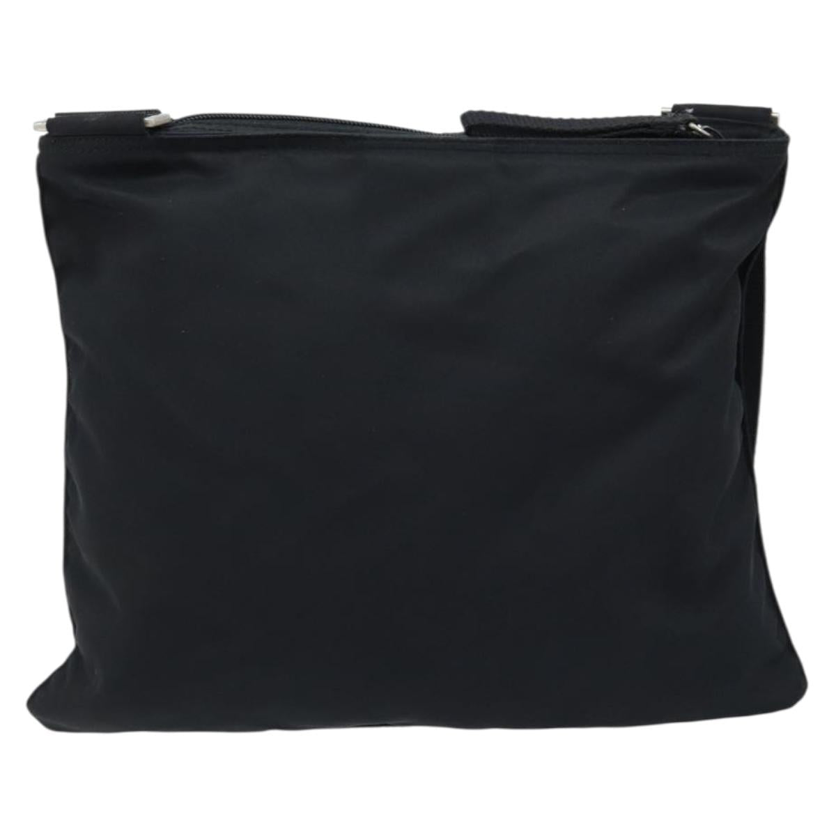 PRADA Shoulder Bag Nylon Black Silver Auth am10675