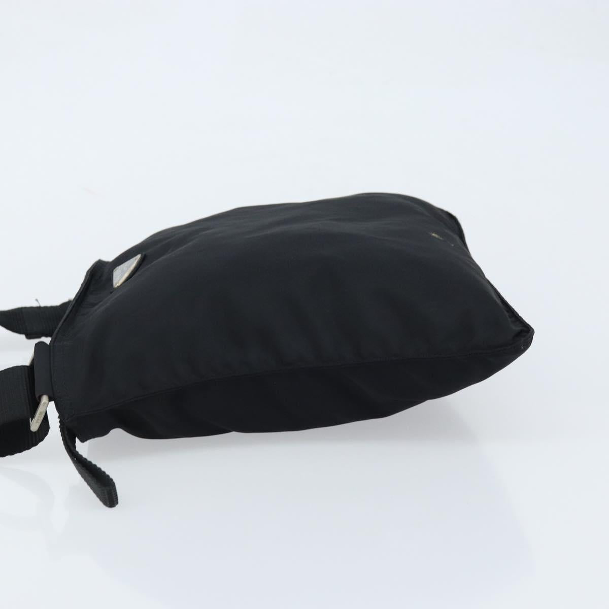 PRADA Shoulder Bag Nylon Black Silver Auth am10675