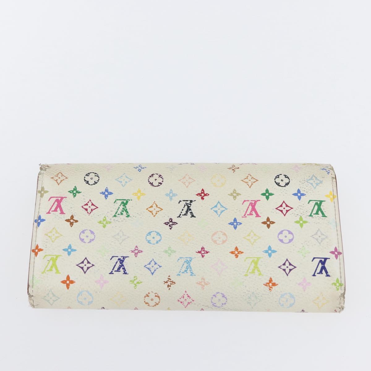 LOUIS VUITTON Multicolor Portefeuille Sarah Long Wallet 2 Set White Auth am10676