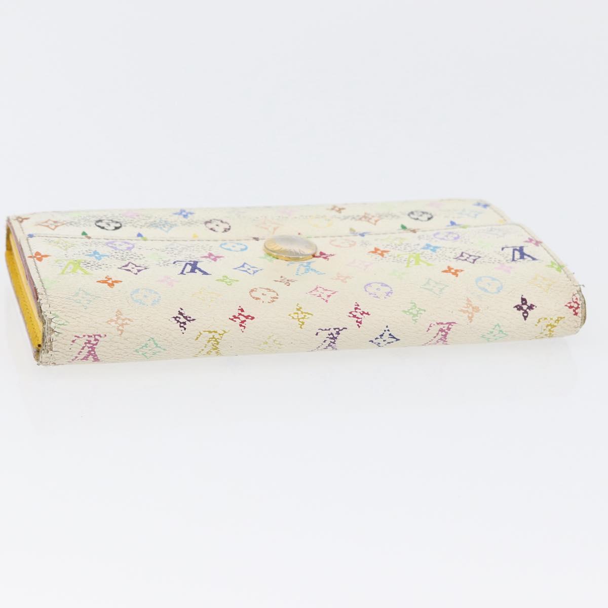 LOUIS VUITTON Multicolor Portefeuille Sarah Long Wallet 2 Set White Auth am10676