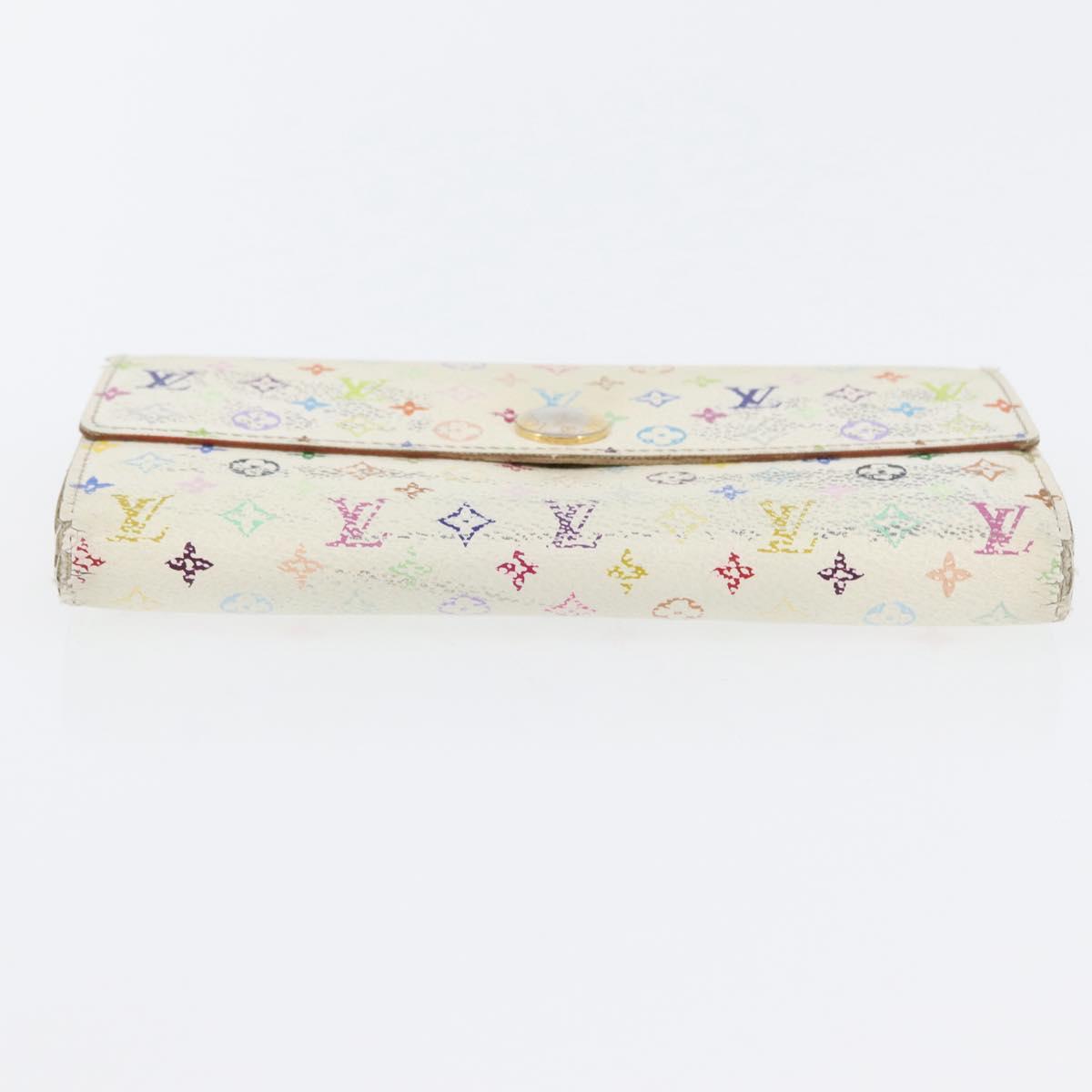 LOUIS VUITTON Multicolor Portefeuille Sarah Long Wallet 2 Set White Auth am10676