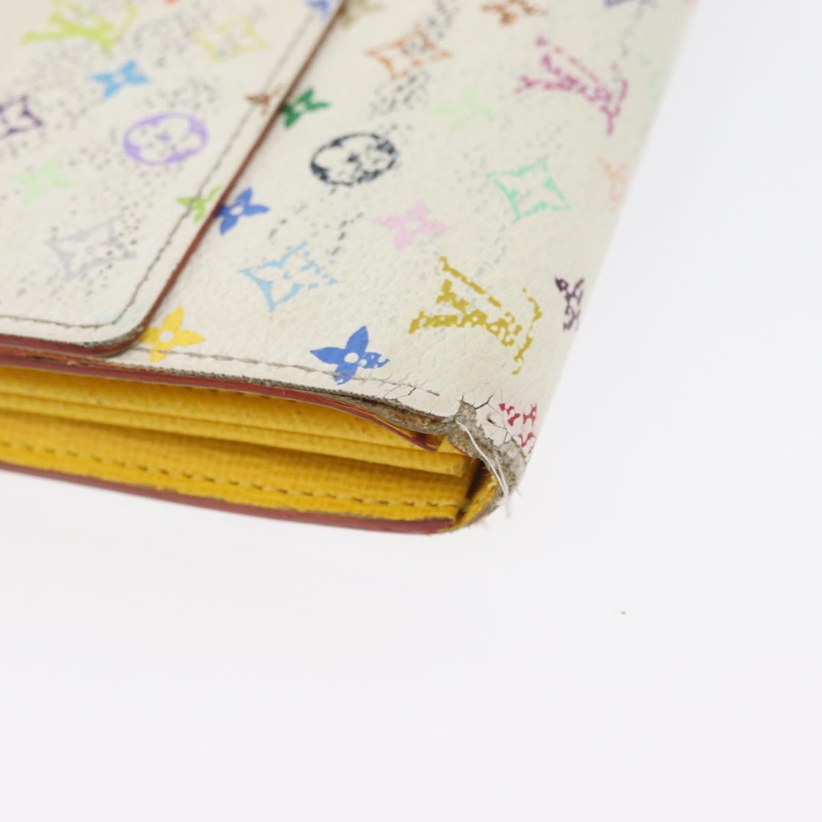 LOUIS VUITTON Multicolor Portefeuille Sarah Long Wallet 2 Set White Auth am10676