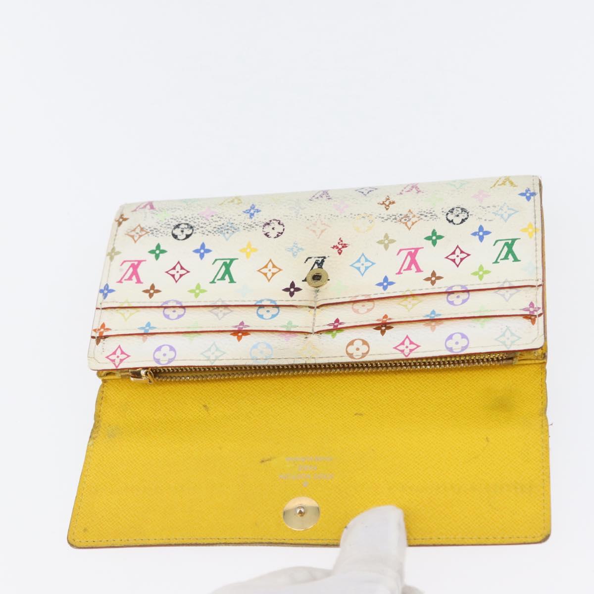 LOUIS VUITTON Multicolor Portefeuille Sarah Long Wallet 2 Set White Auth am10676