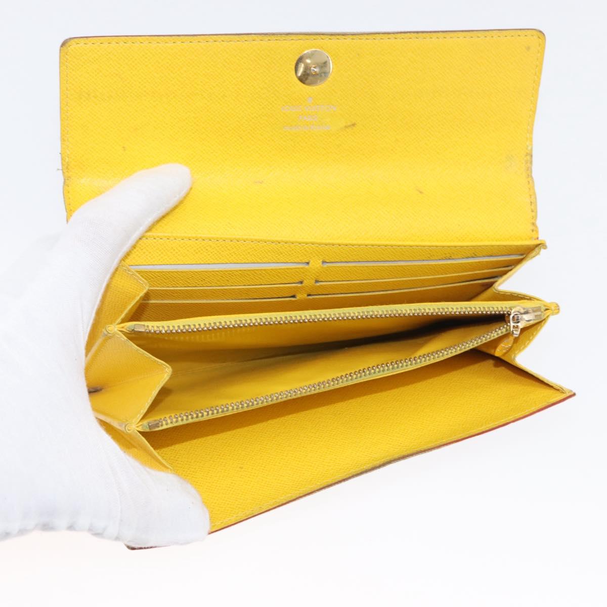 LOUIS VUITTON Multicolor Portefeuille Sarah Long Wallet 2 Set White Auth am10676