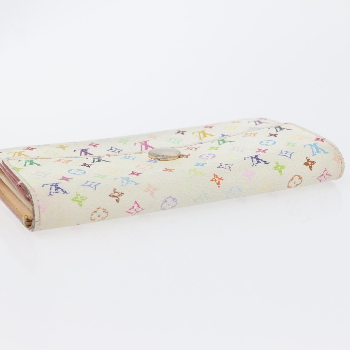 LOUIS VUITTON Multicolor Portefeuille Sarah Long Wallet 2 Set White Auth am10676