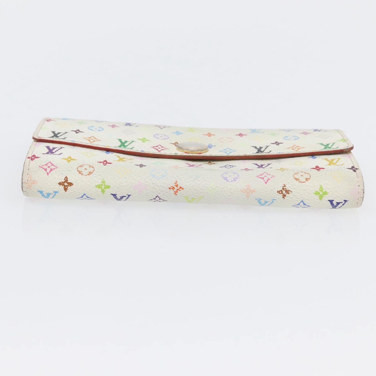 LOUIS VUITTON Multicolor Portefeuille Sarah Long Wallet 2 Set White Auth am10676