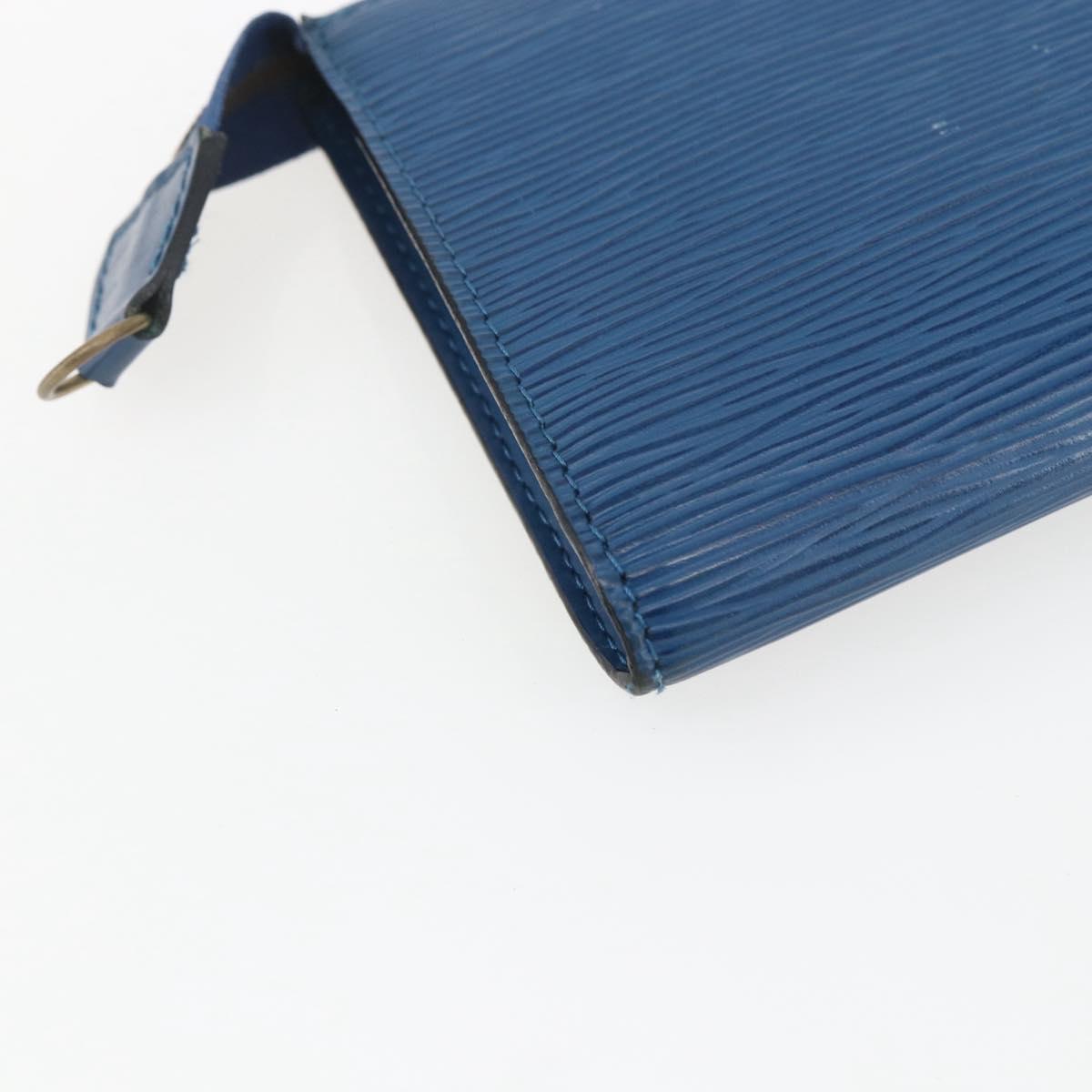 LOUIS VUITTON Epi Pochette Accessoires Pouch Blue M52985 LV Auth am10677