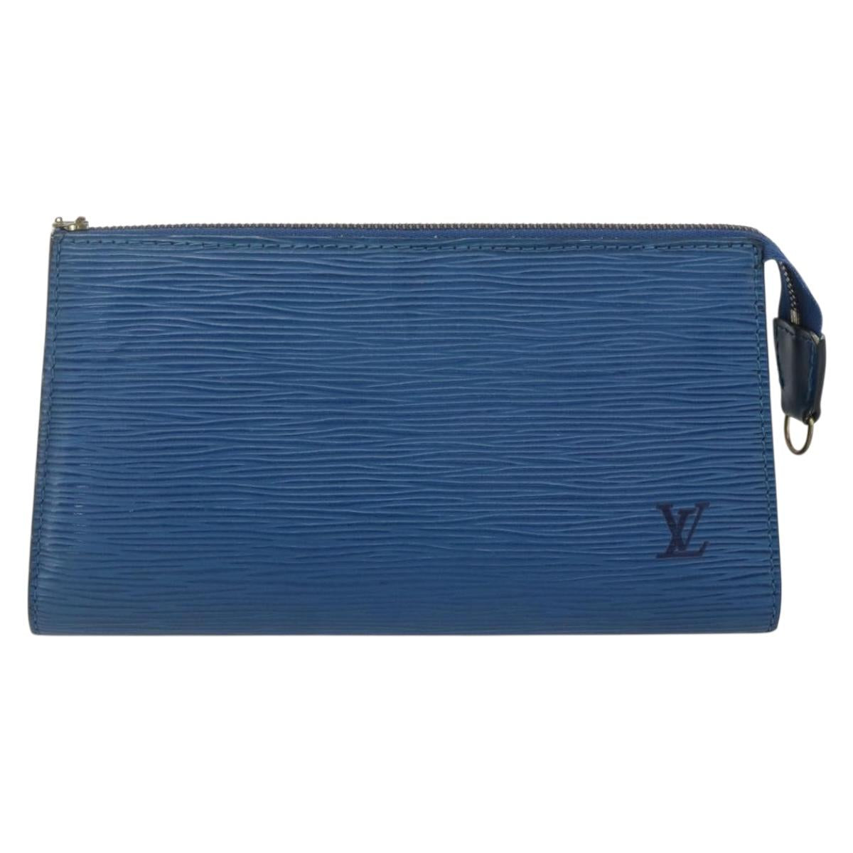 LOUIS VUITTON Epi Pochette Accessoires Pouch Blue M52985 LV Auth am10677