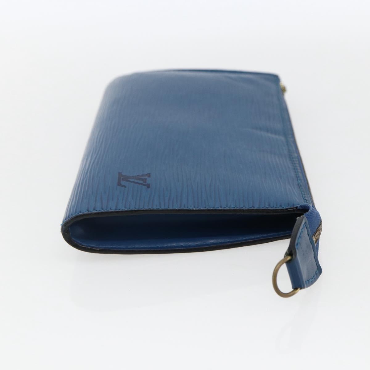 LOUIS VUITTON Epi Pochette Accessoires Pouch Blue M52985 LV Auth am10677