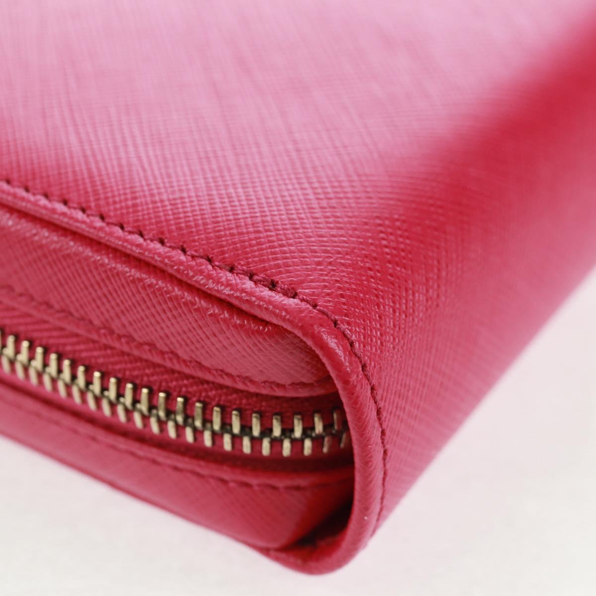 Salvatore Ferragamo Gancini Round Long Wallet Leather Pink Gold Auth am10679V
