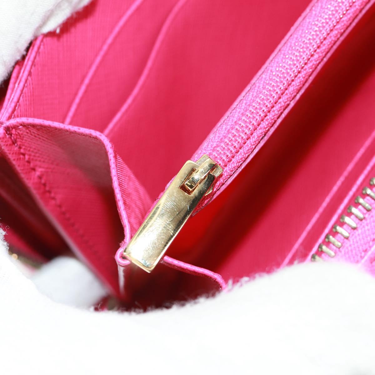 Salvatore Ferragamo Gancini Round Long Wallet Leather Pink Gold Auth am10679V