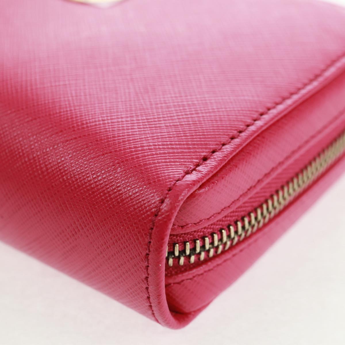 Salvatore Ferragamo Gancini Round Long Wallet Leather Pink Gold Auth am10679V