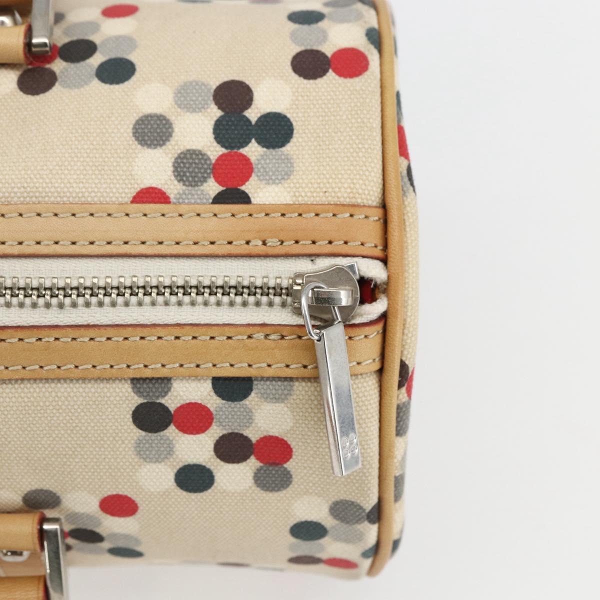 BURBERRY Blue Label Hand Bag Canvas Beige Silver Auth am10683