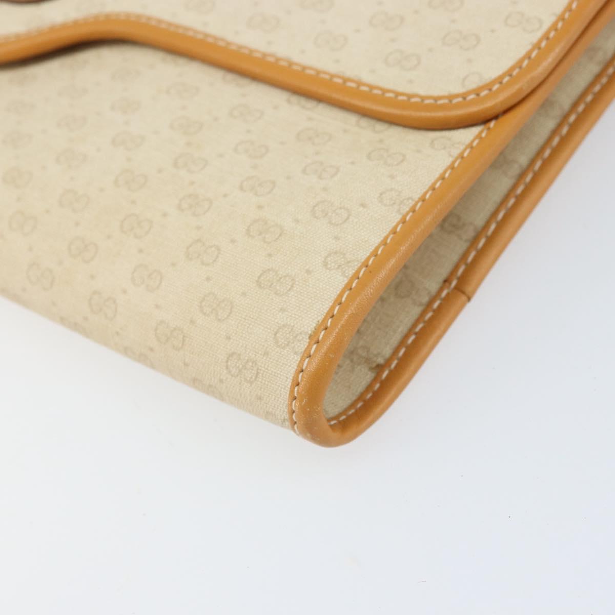 GUCCI Micro GG Supreme Shoulder Bag PVC Ivory Gold Auth am10690
