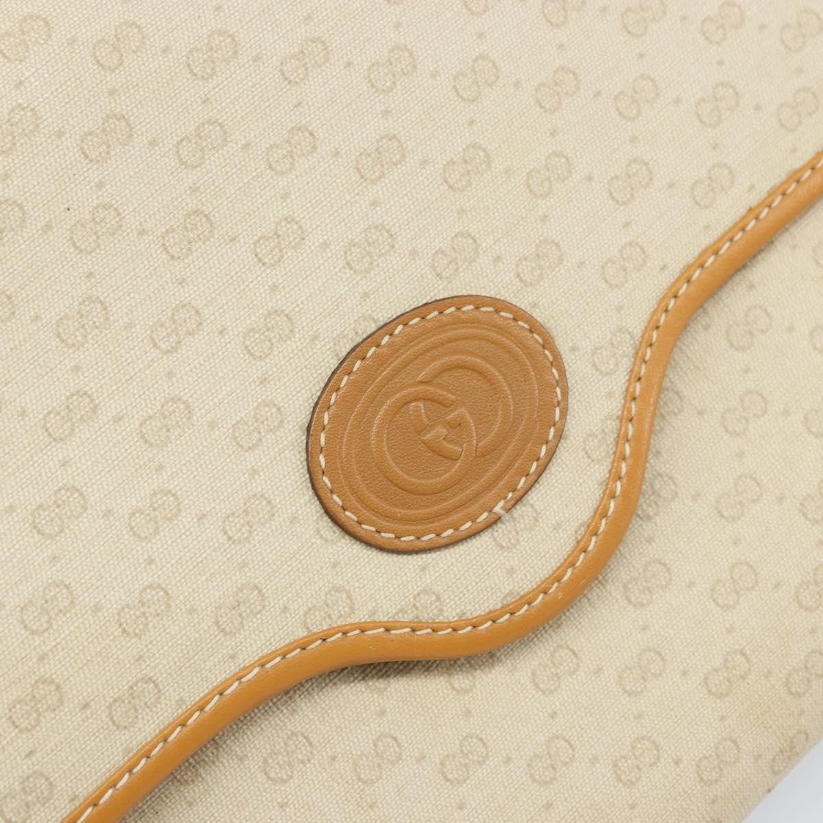 GUCCI Micro GG Supreme Shoulder Bag PVC Ivory Gold Auth am10690