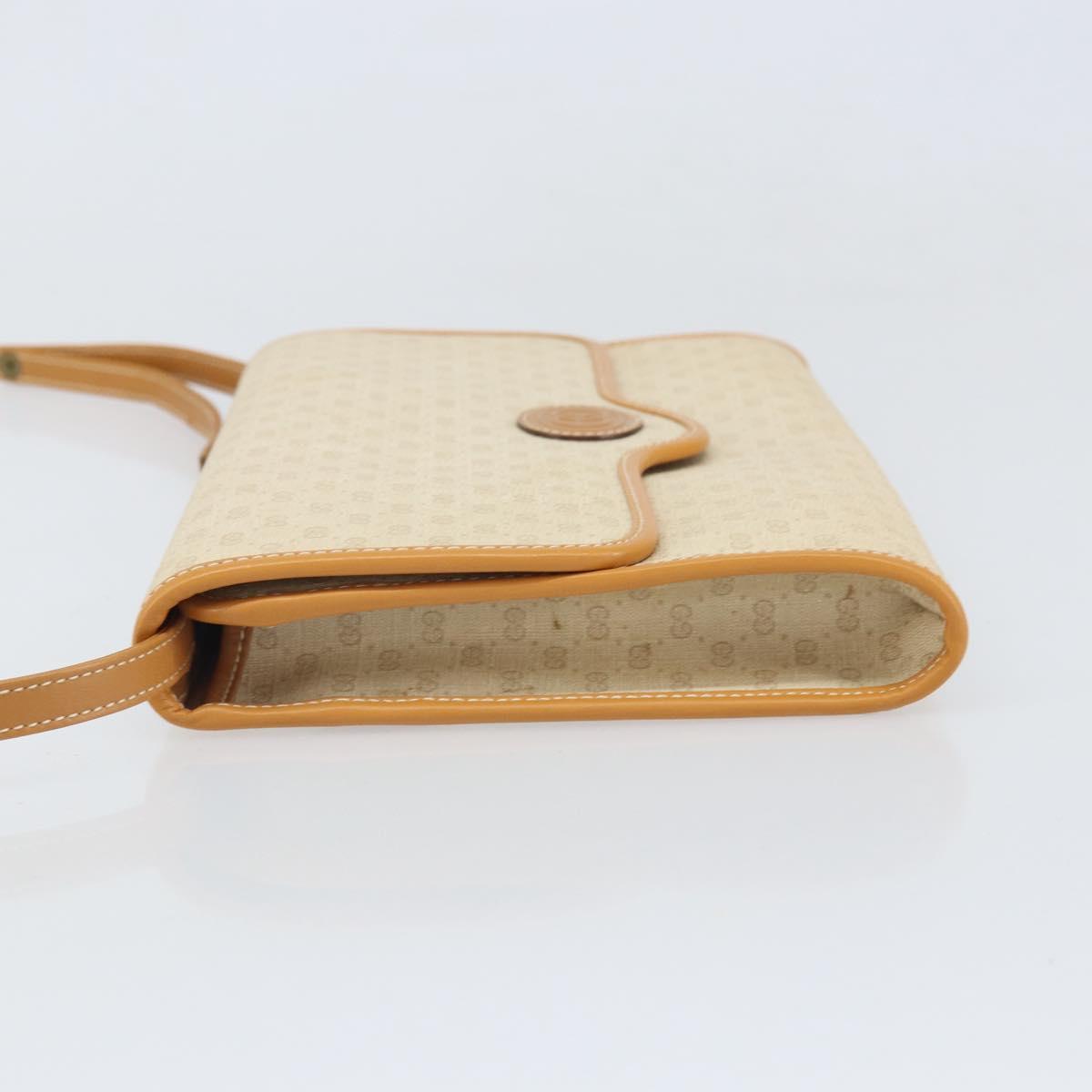 GUCCI Micro GG Supreme Shoulder Bag PVC Ivory Gold Auth am10690