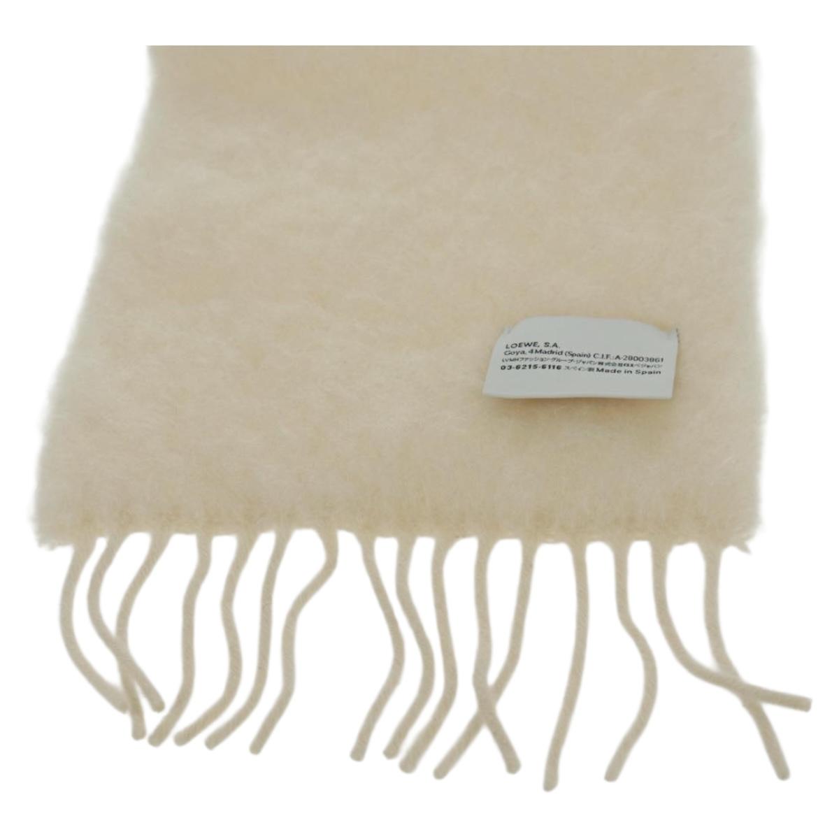LOEWE Anagram Scarf Wool Mohair White Auth am10695V