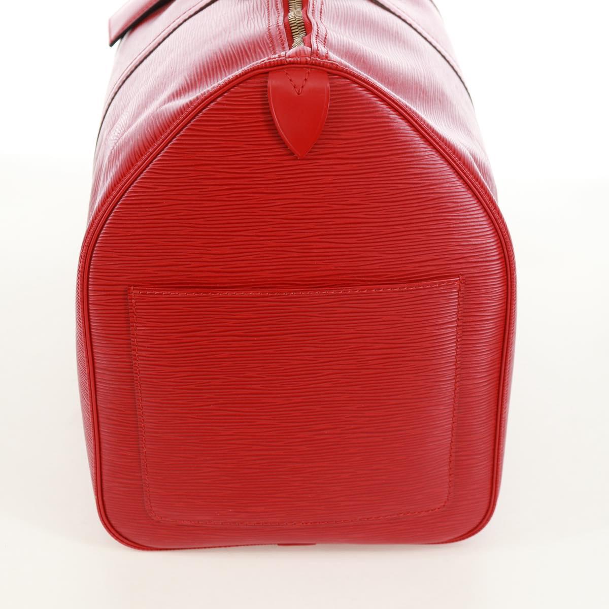 LOUIS VUITTON Epi Keepall 50 Boston Bag Red M42967 LV Auth am10702V