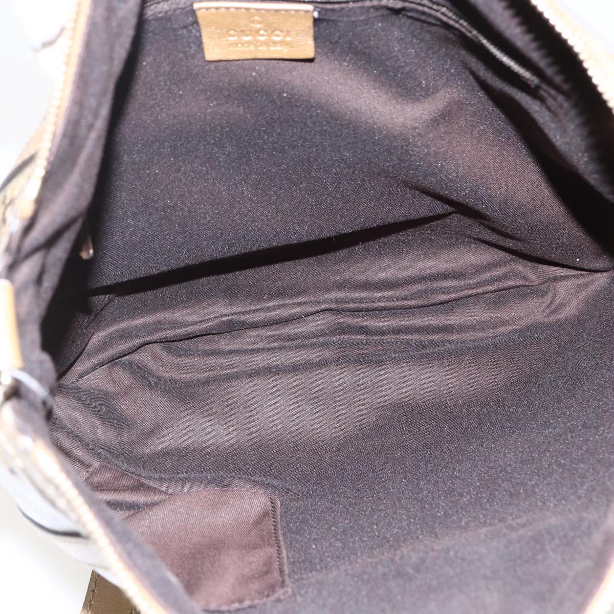 GUCCI GG Crystal Shoulder Bag Coated Canvas Gold 203257 Auth am10706