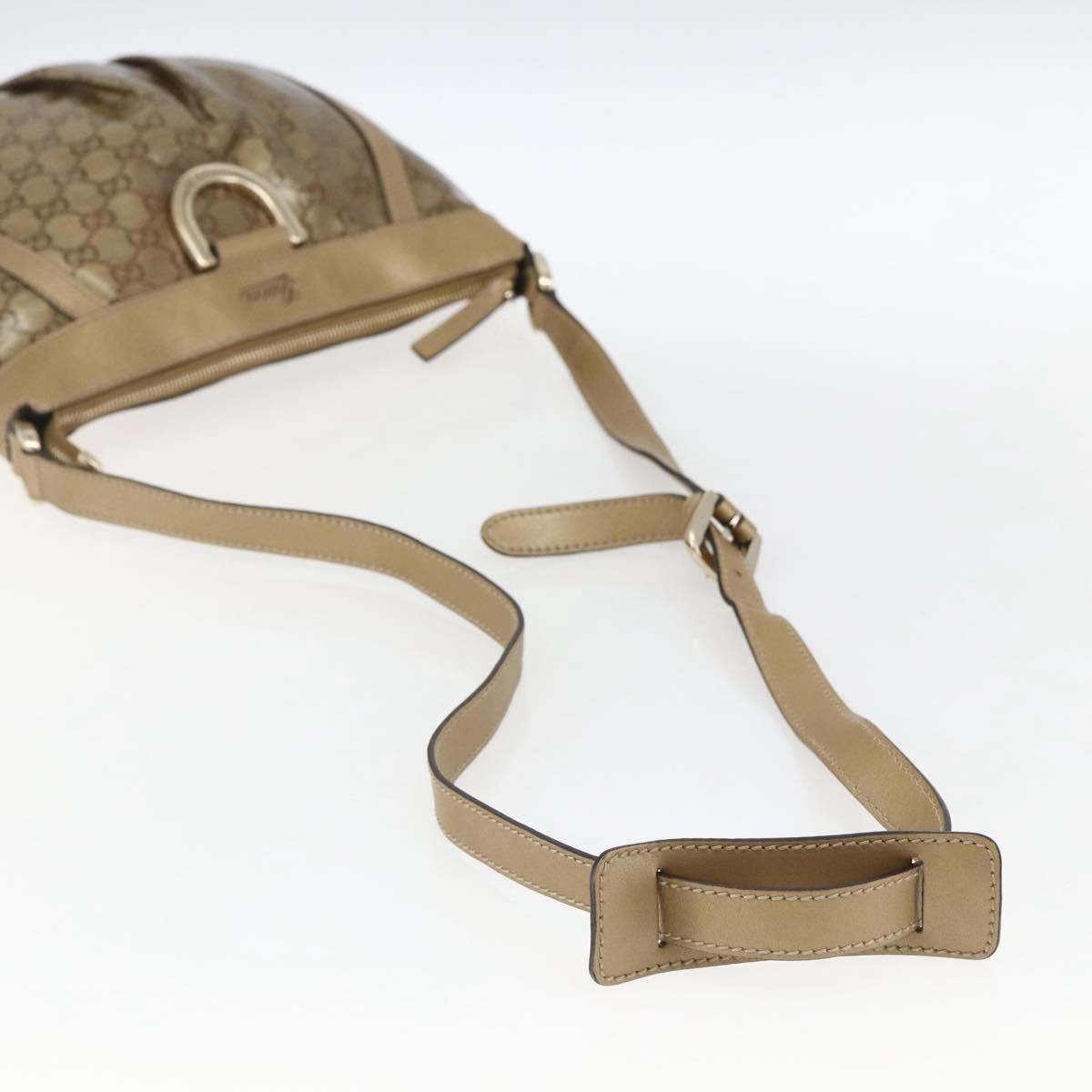 GUCCI GG Crystal Shoulder Bag Coated Canvas Gold 203257 Auth am10706