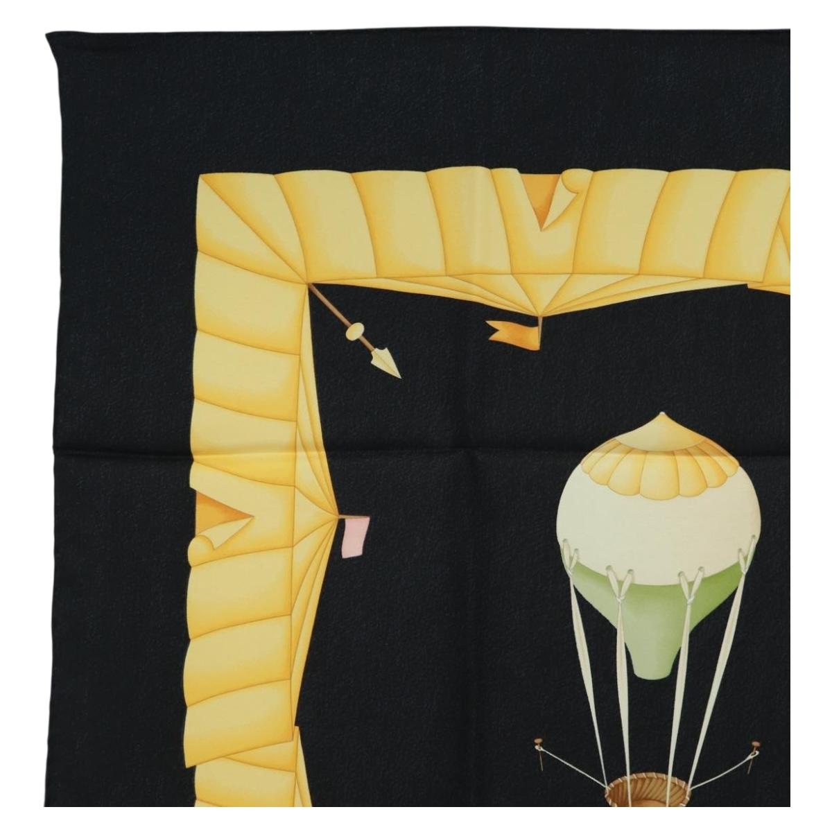 BVLGARI Scarf Silk Black Auth am10707V