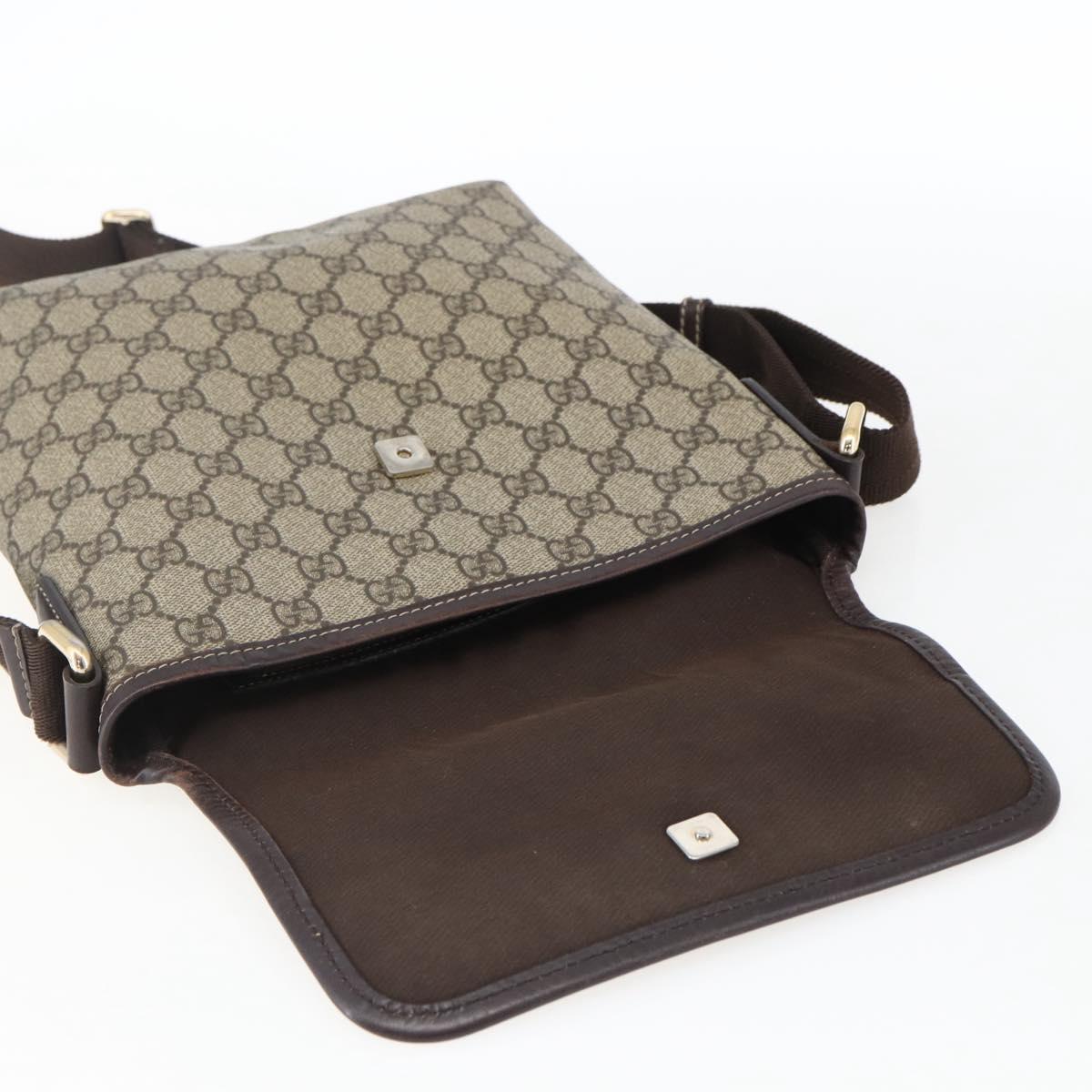 GUCCI GG Supreme Shoulder Bag PVC Beige Gold 223666 Auth am10708