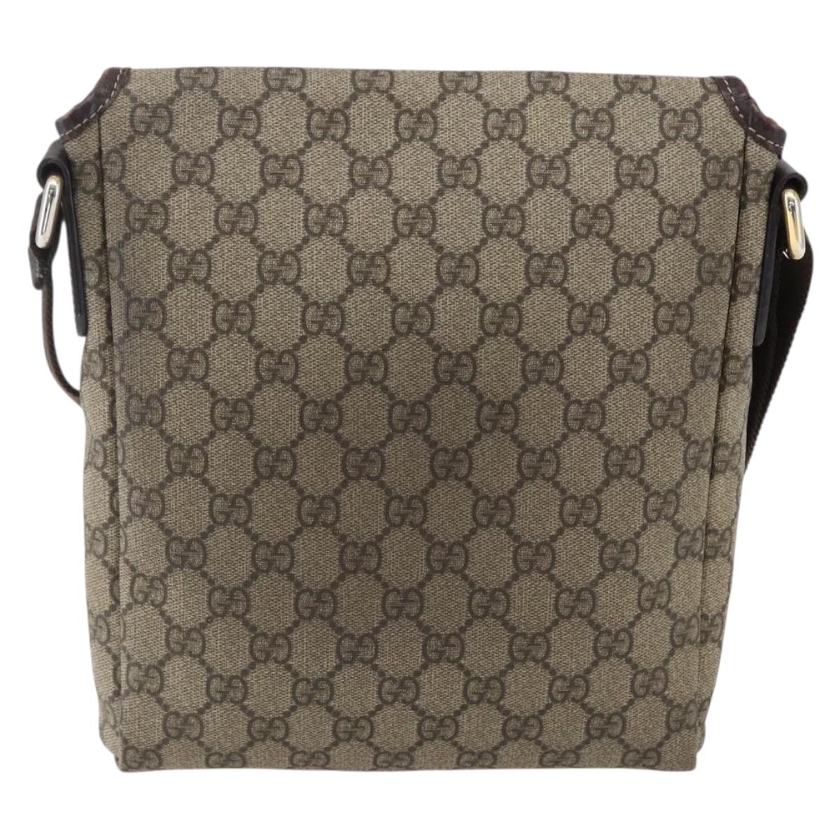 GUCCI GG Supreme Shoulder Bag PVC Beige Gold 223666 Auth am10708