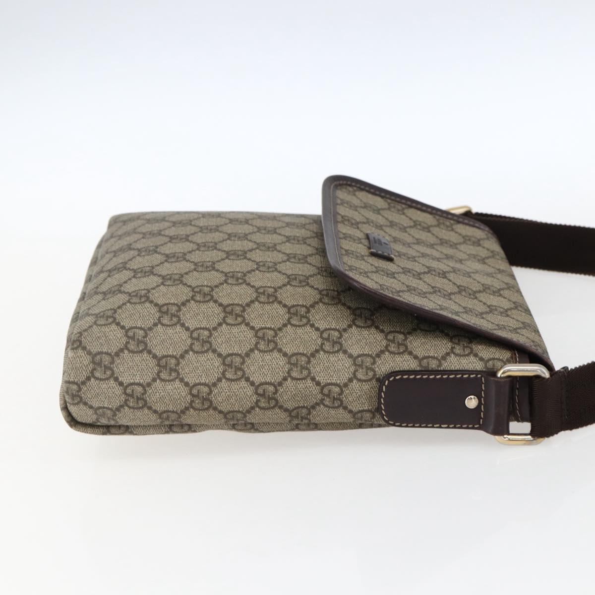 GUCCI GG Supreme Shoulder Bag PVC Beige Gold 223666 Auth am10708