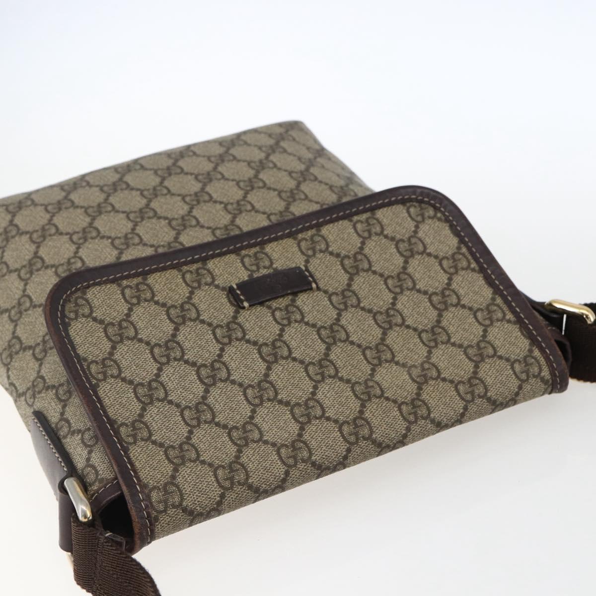 GUCCI GG Supreme Shoulder Bag PVC Beige Gold 223666 Auth am10708