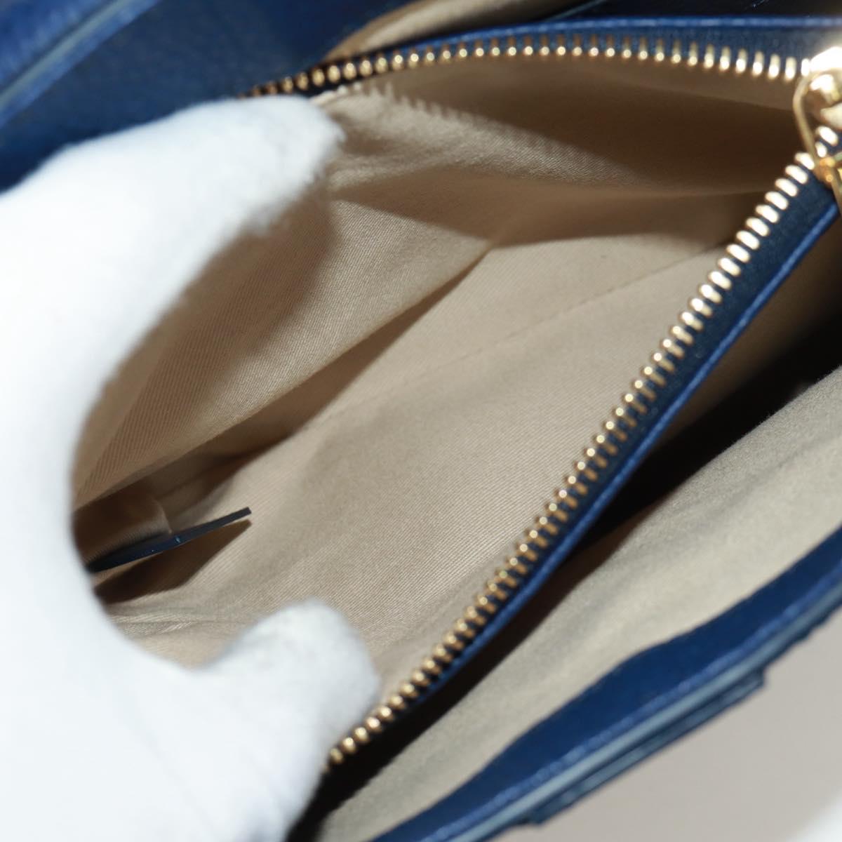 Chloe Abbey Smallday Hand Bag Leather 2way Blue Gold Silver Auth am10710V