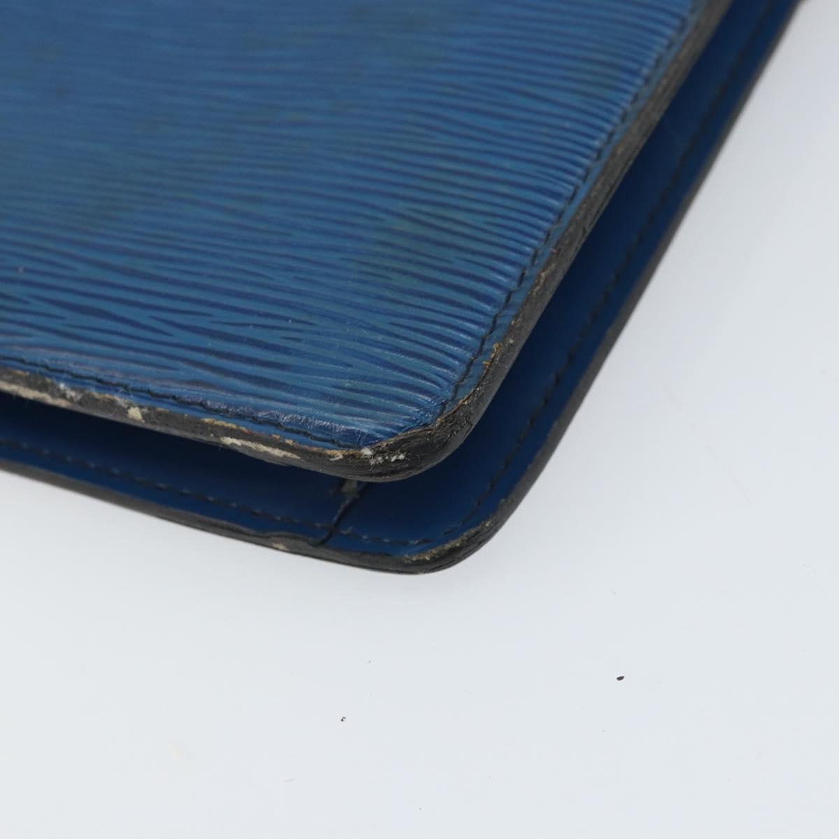 LOUIS VUITTON Epi Montaigne 23 Clutch Bag Blue M52665 LV Auth am10715