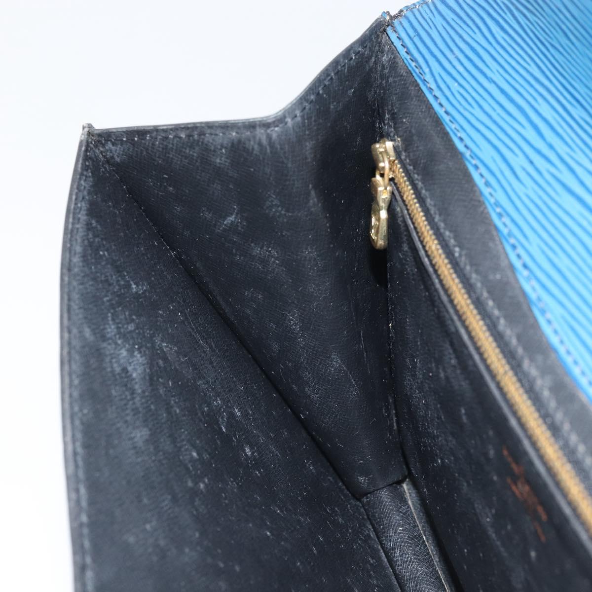 LOUIS VUITTON Epi Montaigne 23 Clutch Bag Blue M52665 LV Auth am10715