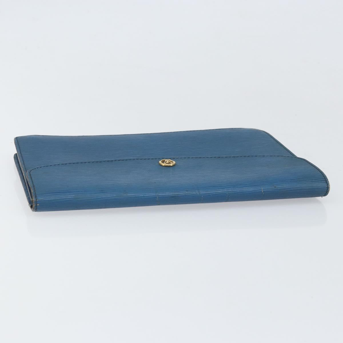 LOUIS VUITTON Epi Montaigne 23 Clutch Bag Blue M52665 LV Auth am10715
