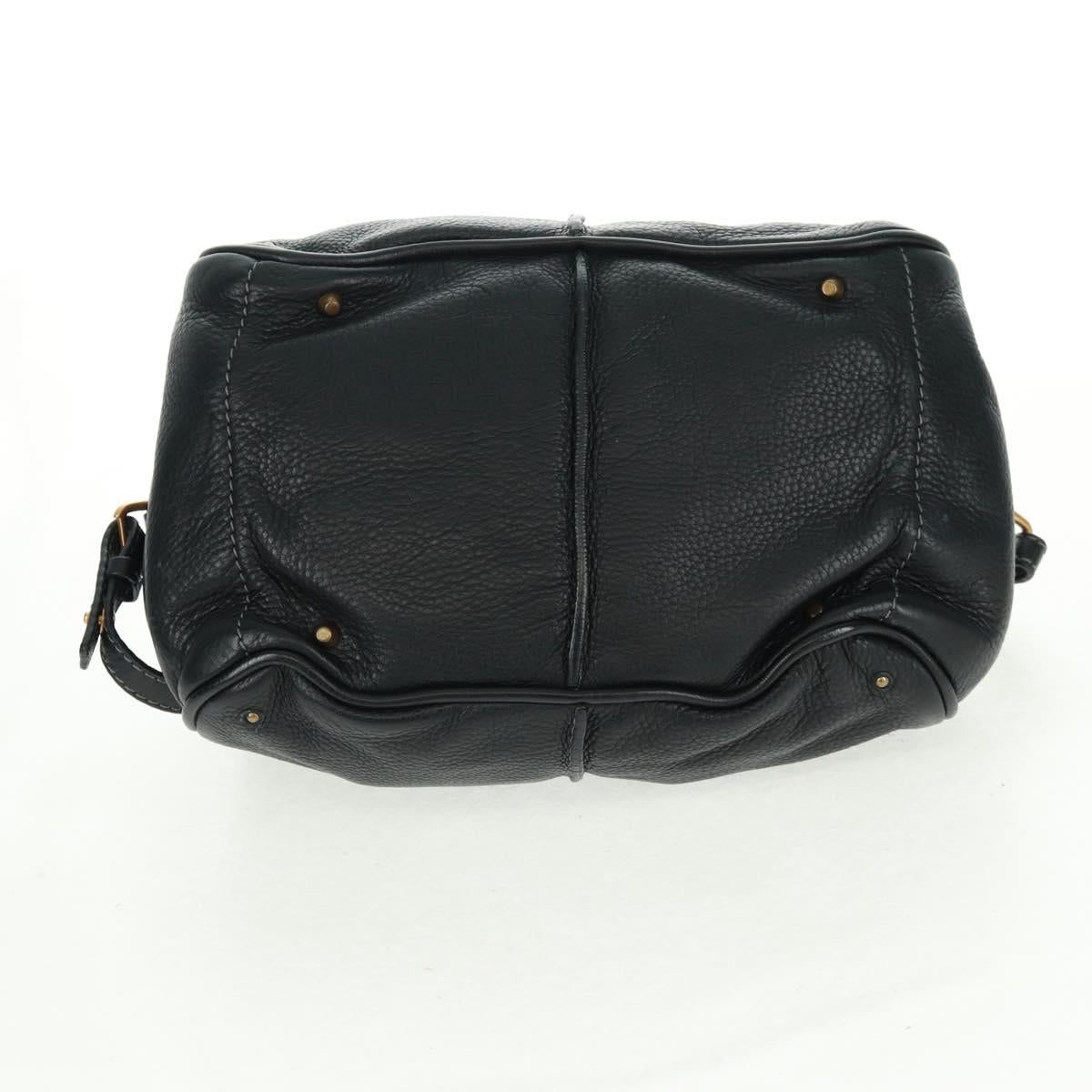 Chloe Paddington Hand Bag Leather 2way Black Gold Silver Auth am10718SV