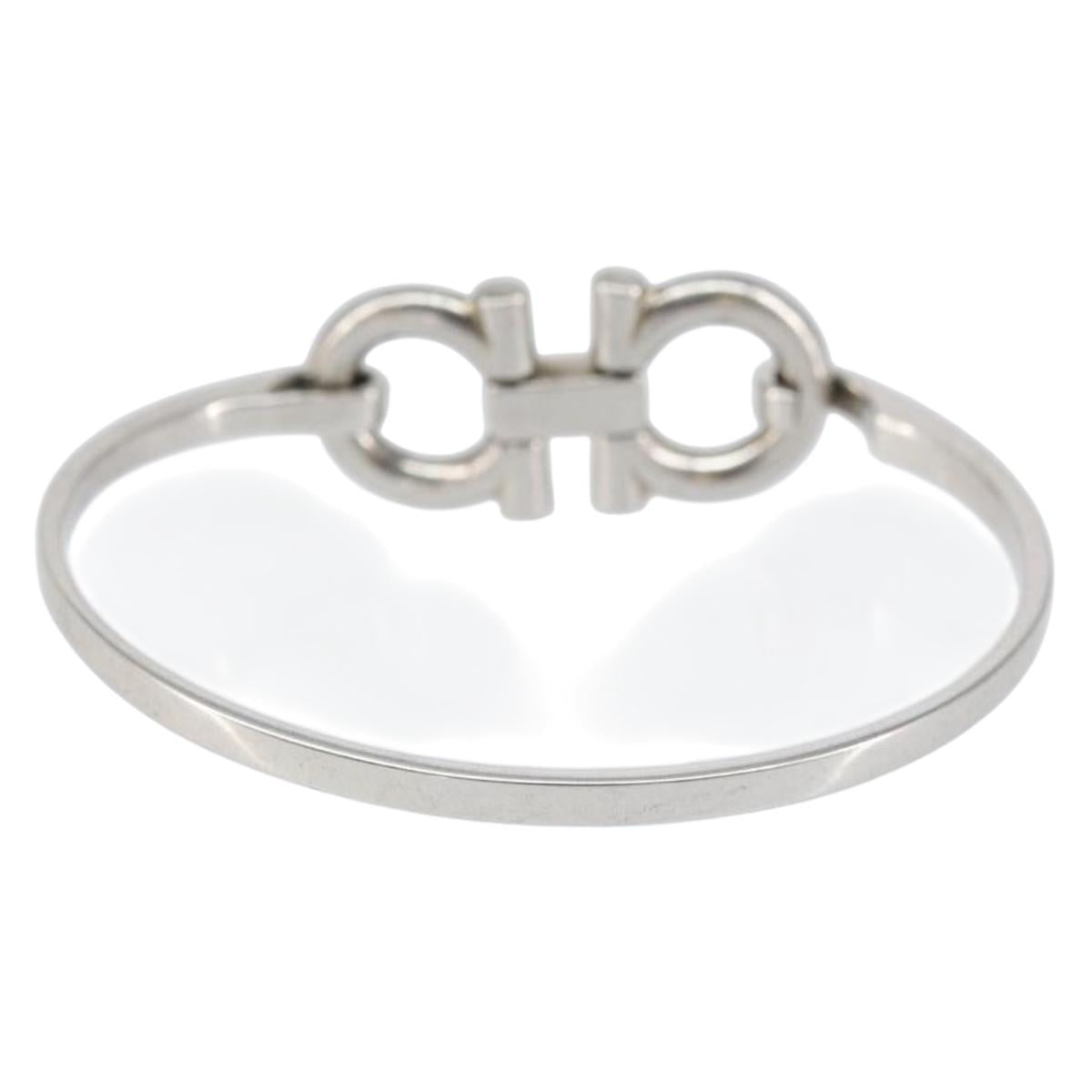 Salvatore Ferragamo Gancini Bracelet Ag925 M Silver Auth am10724V