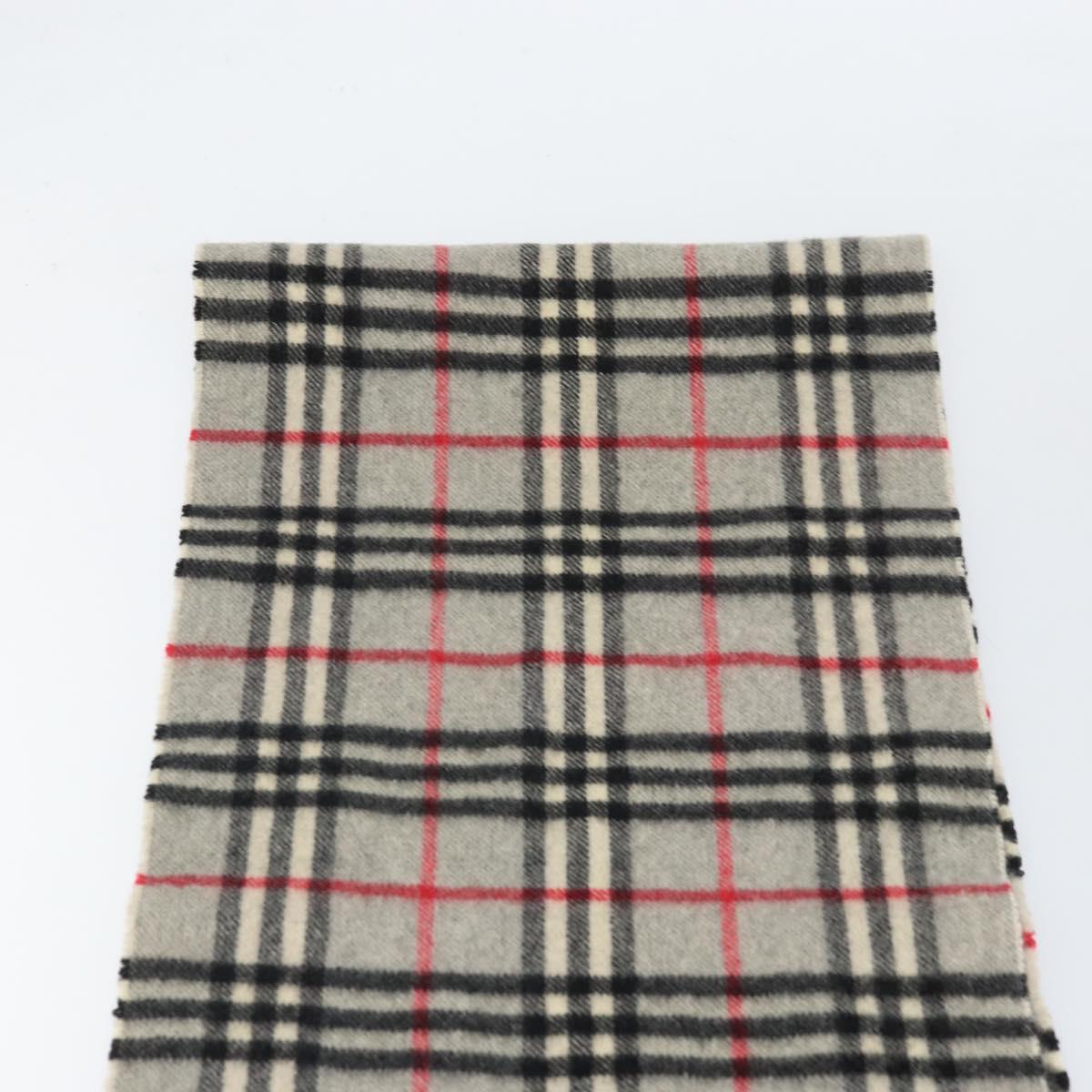 Burberrys Nova Check Scarf Cashmere Gray Auth am10725