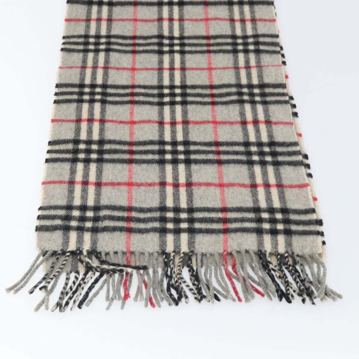 Burberrys Nova Check Scarf Cashmere Gray Auth am10725