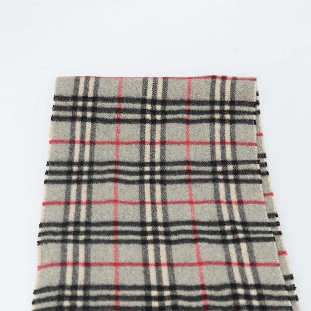Burberrys Nova Check Scarf Cashmere Gray Auth am10725
